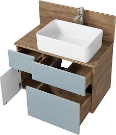 Акватон Мебель для ванной Мишель 80 дуб рустикальный/фьорд – фотография-3